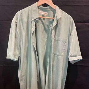 Banana Republic Men's Aqua Button Down Shirt